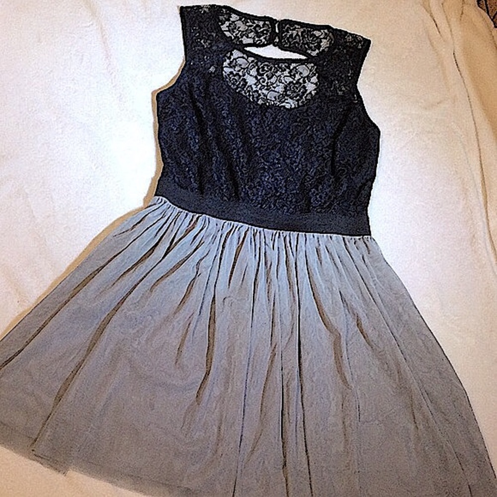 Studio City Black with sheer grey  midi dress - Picture 14 of 14